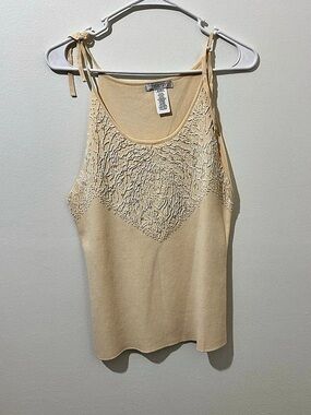 Felicity Beaded Cream Tank Top